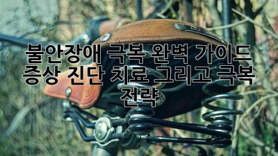 불안장애 극복 완벽 가이드: 증상, 진단, 치료, 그리고 극복 전략